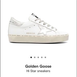 Size 41 Golden Goose Hi Star Sneakers Shoes White Platform